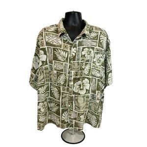 Puritan Men’s Green Hawaiian Shirt, 3XL